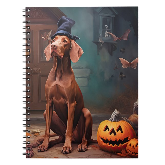 Carnet Vizsla Citrouille Halloween effroi (Devant)