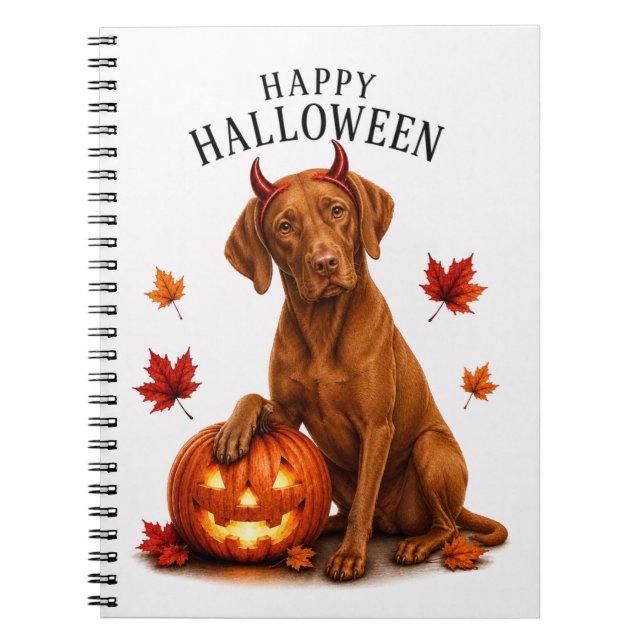 Carnet Vizsla Halloween Diable Chien (Devant)
