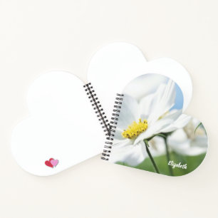 Carnet Voeux avec marguerites blanches Personnalisé