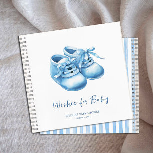 Carnet Vœux de douche de chausson de bébé à l'aquarelle b