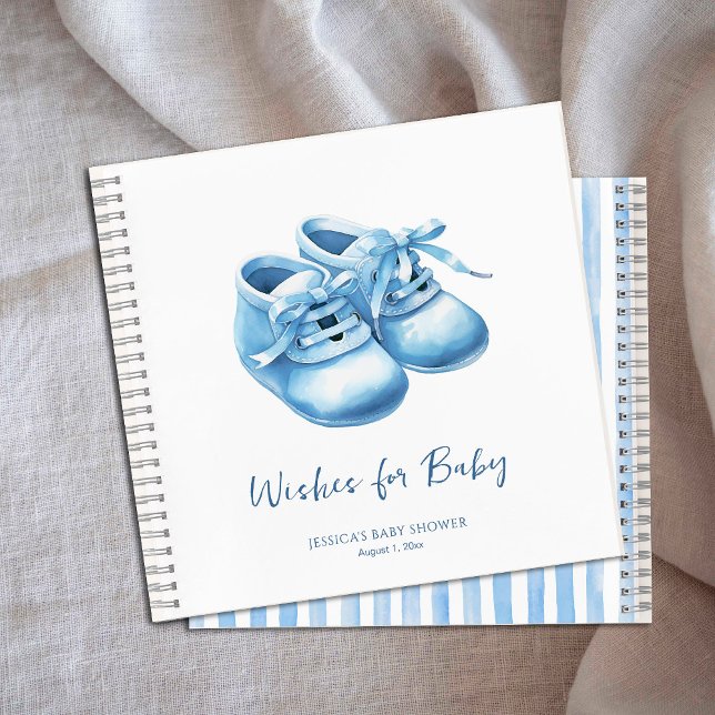 Carnet Vœux de douche de chausson de bébé à l'aquarelle b (Créateur téléchargé)
