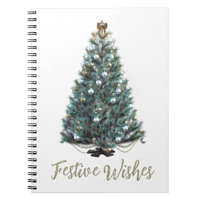 Carnet Vœux de fête. Conception d'arbre de Noël (Devant)