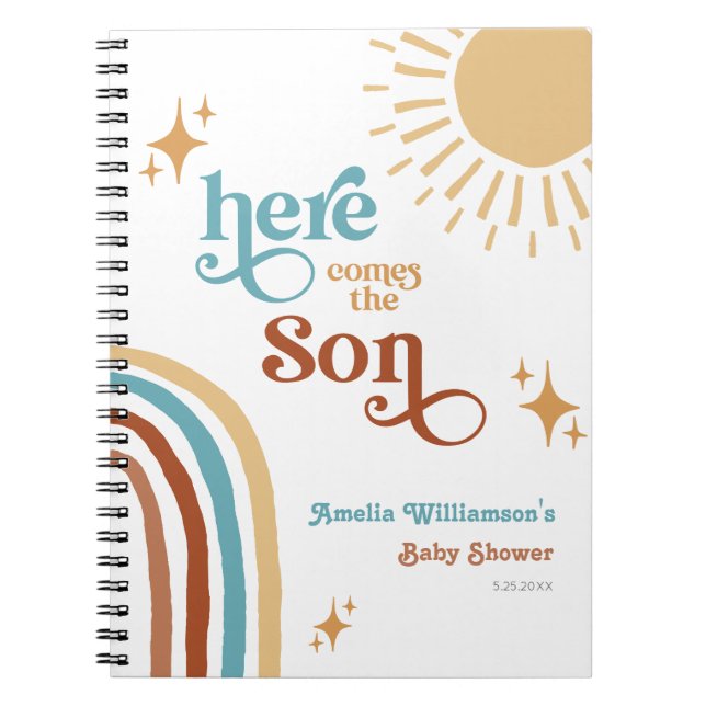 Carnet Voici le Baby shower garçon Son Sunshine (Devant)