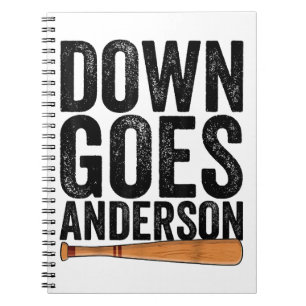 Carnet VOICI QUI TOMBE ANDERSON DRÔLE DE BASEBALL cadeau