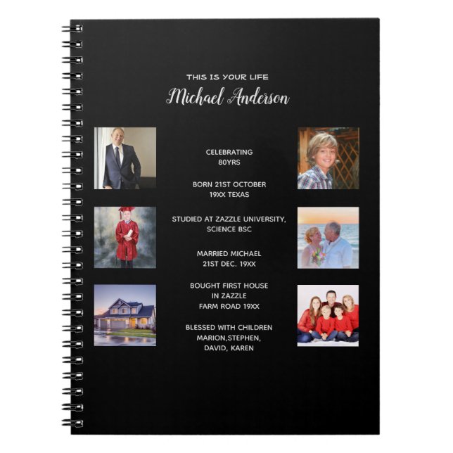 Carnet VOICI VOTRE VIE - AJOUTER PHOTOS MILESTONES Journa (Devant)