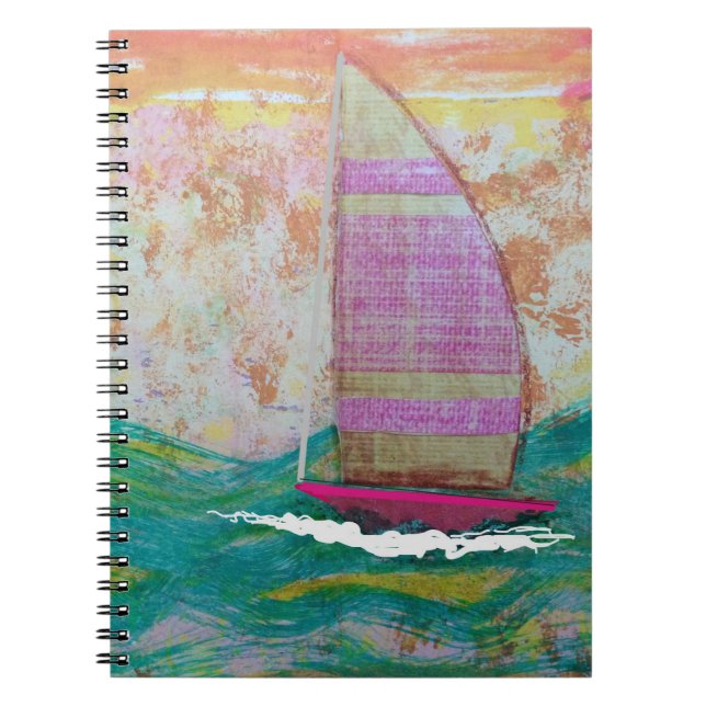 Carnet Voile rose rayée (Devant)