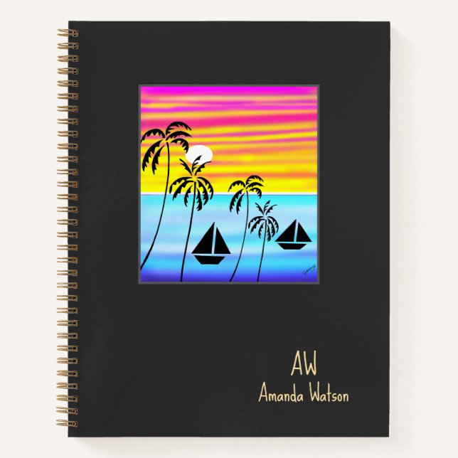 Carnet Voile Tropicale magnifique et mignonne (Devant)