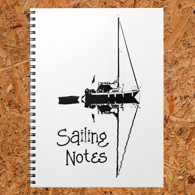 Carnet Voilier avec son reflet sur une mer calme (Créateur téléchargé)