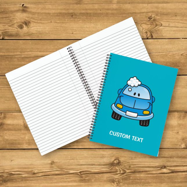 Carnet Voiture bleue avec des bulles (Créateur téléchargé)