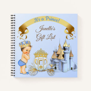 Carnet Voiture de château du prince royal bleu or bleu