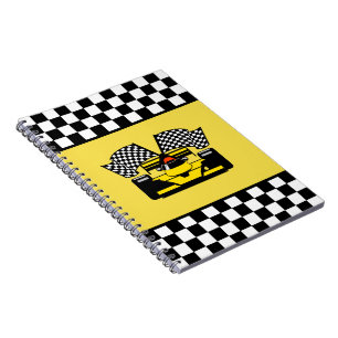 Carnet Voiture de course jaune : Drapeau de contrôleur