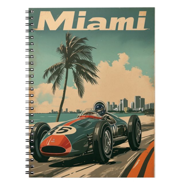 Carnet Voiture de course vintage à Miami (Devant)