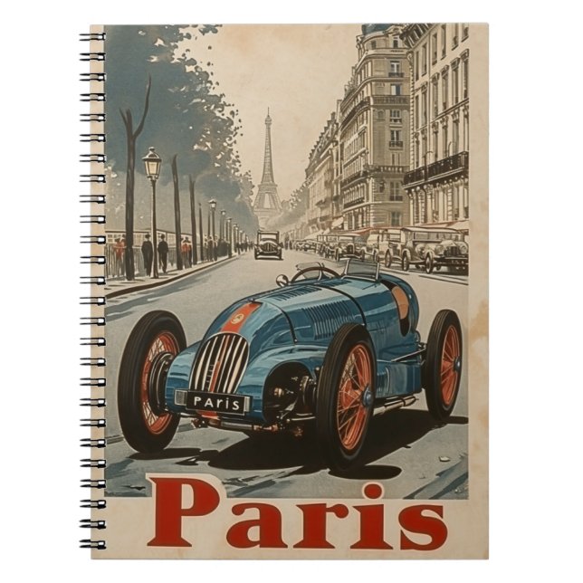 Carnet Voiture de course vintage à Paris (Devant)