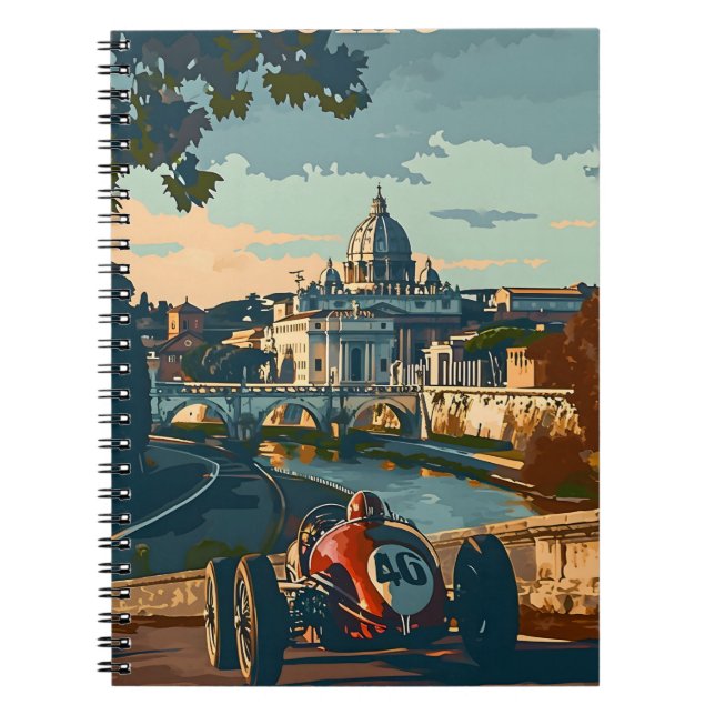 Carnet Voiture de course vintage à Rome (Devant)
