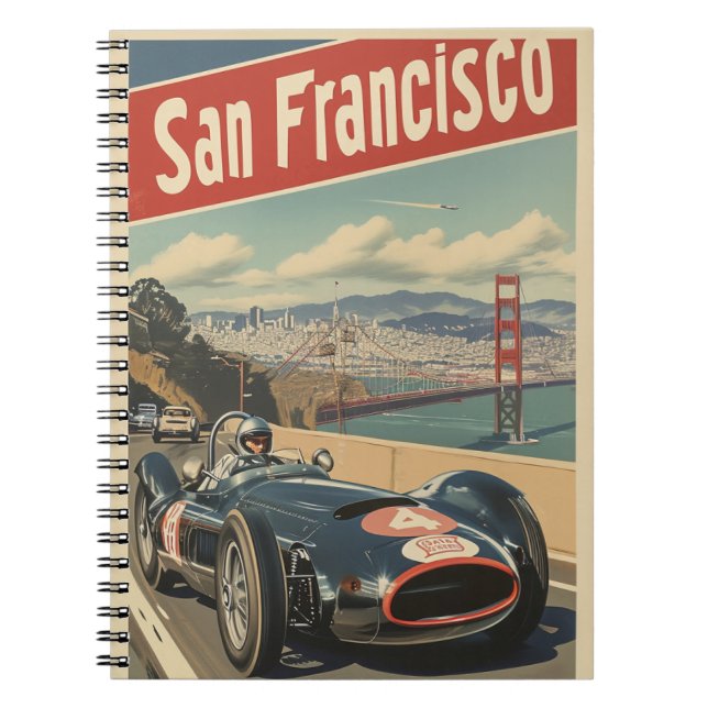 Carnet Voiture de course vintage à San Francisco (Devant)
