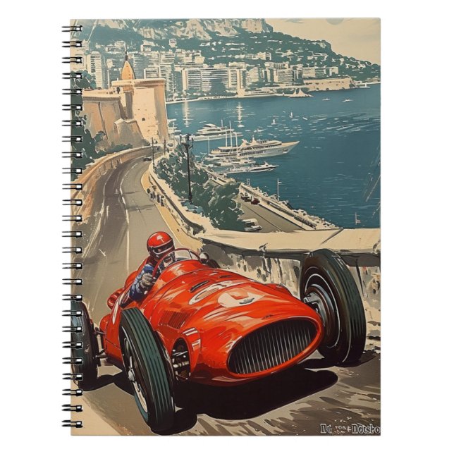 Carnet Voiture de course vintage côte de Monaco (Devant)