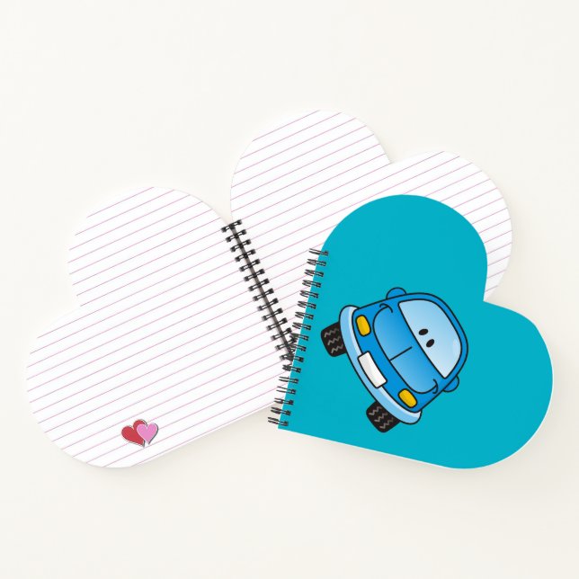Carnet Voiture de dessin animé bleu (Intérieur)