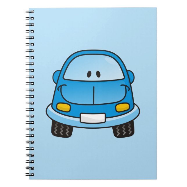 Carnet Voiture de dessin animé bleu (Devant)