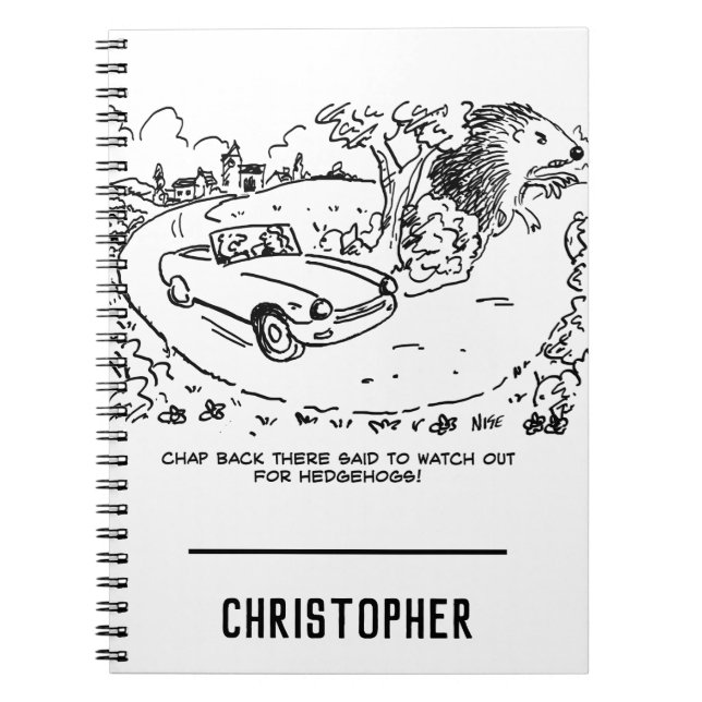 Carnet Voiture de sport en campagne avec Hérisson (Devant)