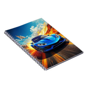 Carnet - Voiture sport bleue