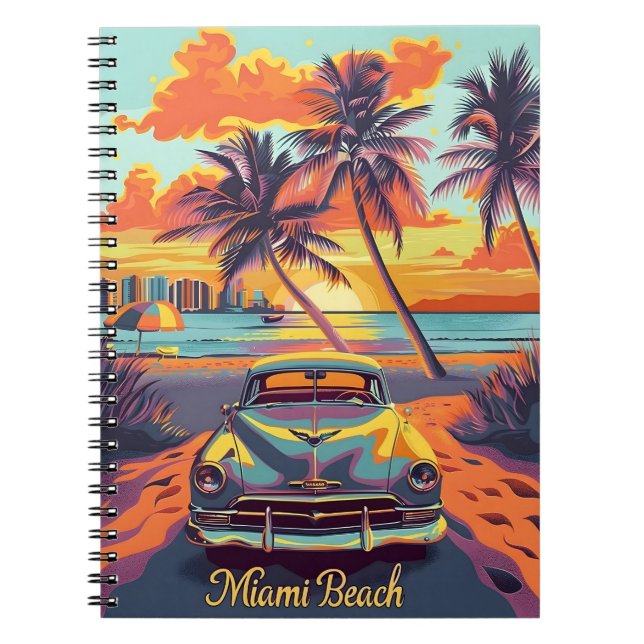 Carnet Voiture Vintage Miami Beach (Devant)