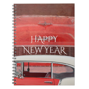 Carnet Voitures classiques Chevy Bel Air Dodge Rouge Blan