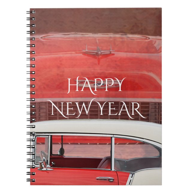 Carnet Voitures classiques Chevy Bel Air Dodge Rouge Blan (Devant)