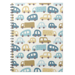 Carnet Voitures et camions miniatures Bleu poussiéreux