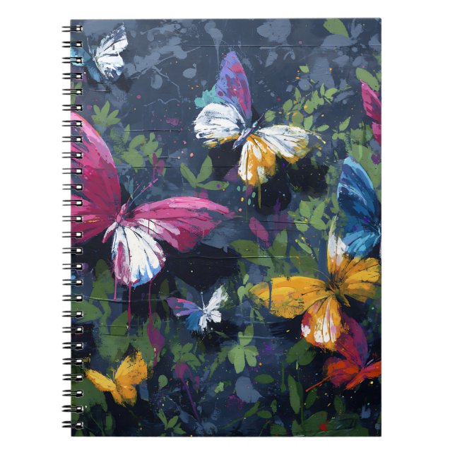 Carnet Vol de papillon abstrait vibrant (1) (Devant)