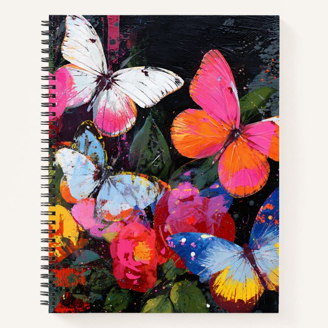 Carnet Vol de papillon abstrait vibrant (10) (Devant)
