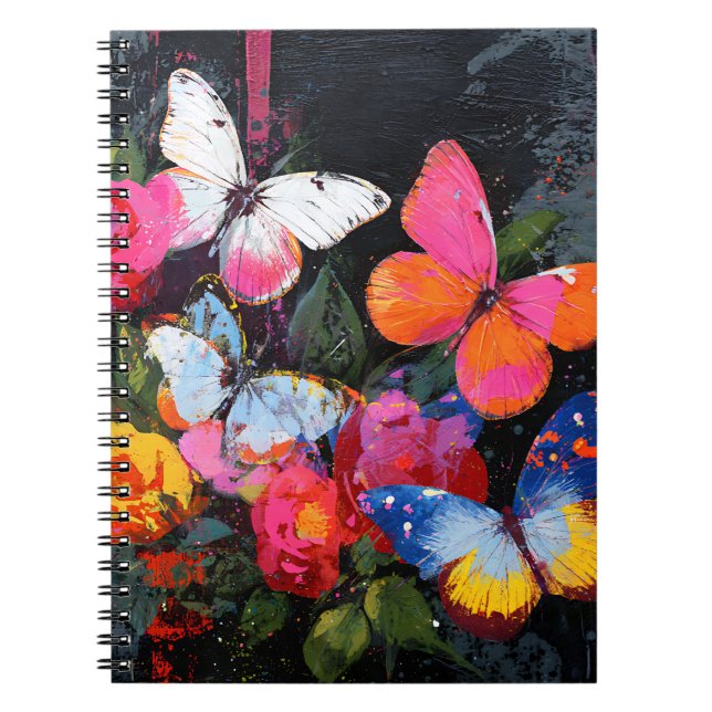 Carnet Vol de papillon abstrait vibrant (10) (Devant)