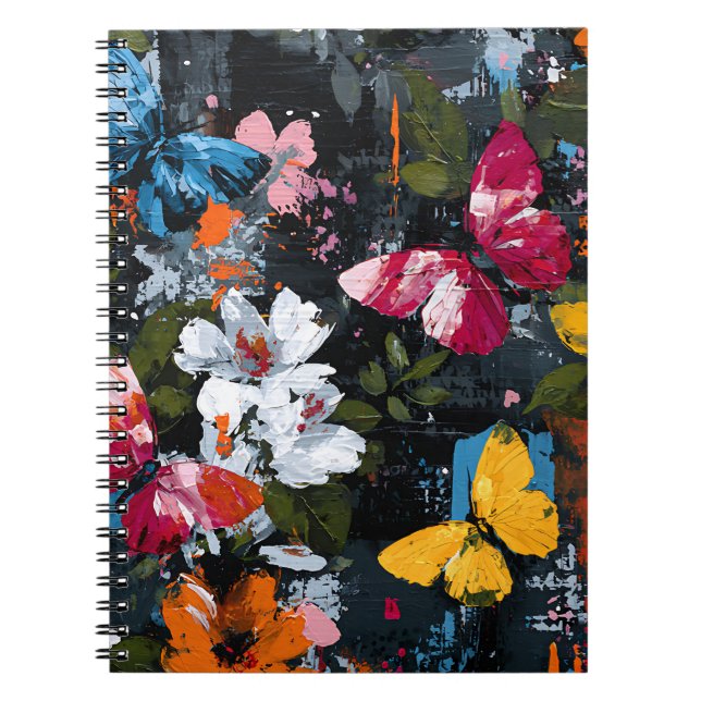Carnet Vol de papillon abstrait vibrant (2) (Devant)