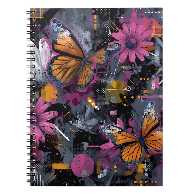 Carnet Vol de papillon abstrait vibrant (4) (Devant)