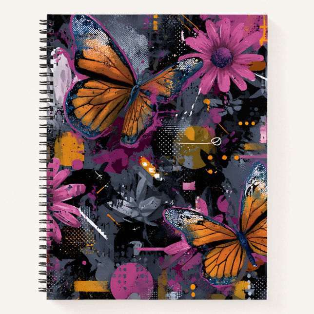 Carnet Vol de papillon abstrait vibrant (4) (Devant)