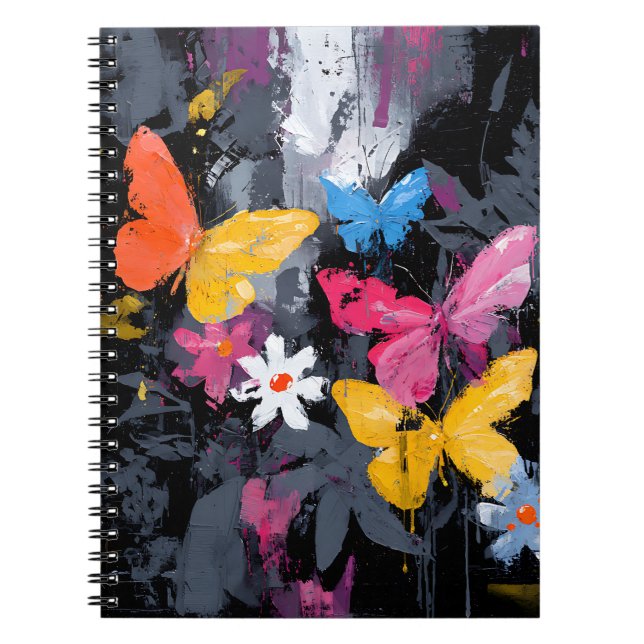 Carnet Vol de papillon abstrait vibrant (5) (Devant)