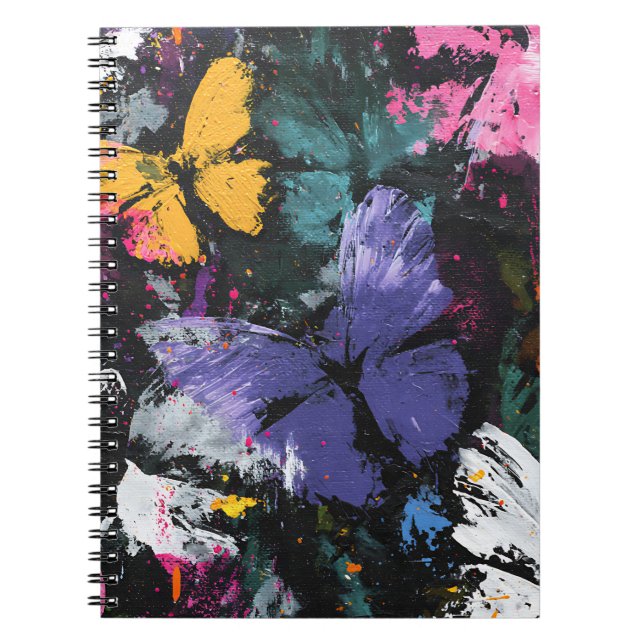 Carnet Vol de papillon abstrait vibrant (7) (Devant)