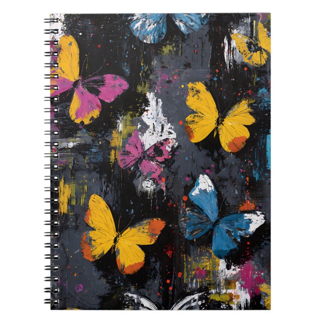 Carnet Vol de papillon abstrait vibrant (8) (Devant)