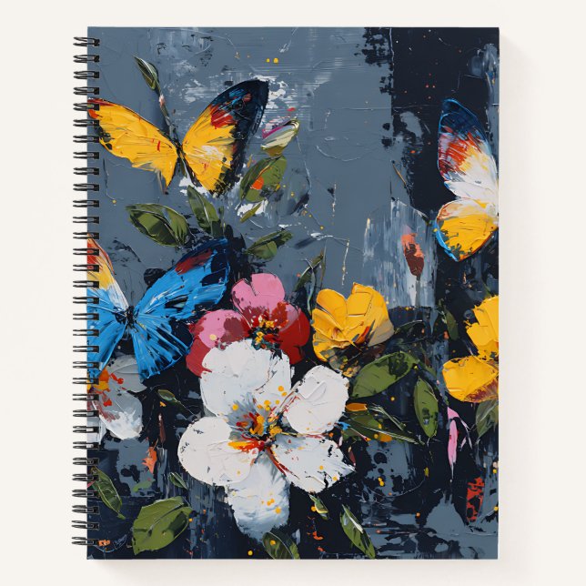 Carnet Vol de papillon abstrait vibrant (9) (Devant)