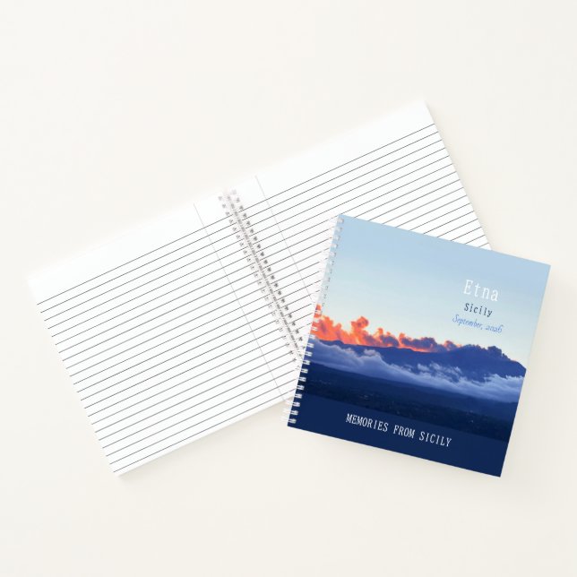 Carnet Volcan Etna Fumant le Soir (Intérieur)