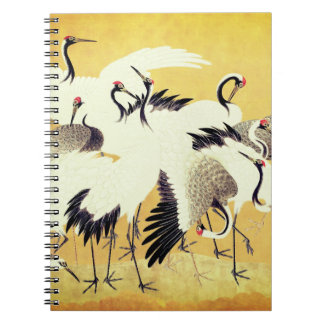 Carnet Volée japonaise de grues, impression Vintage,
