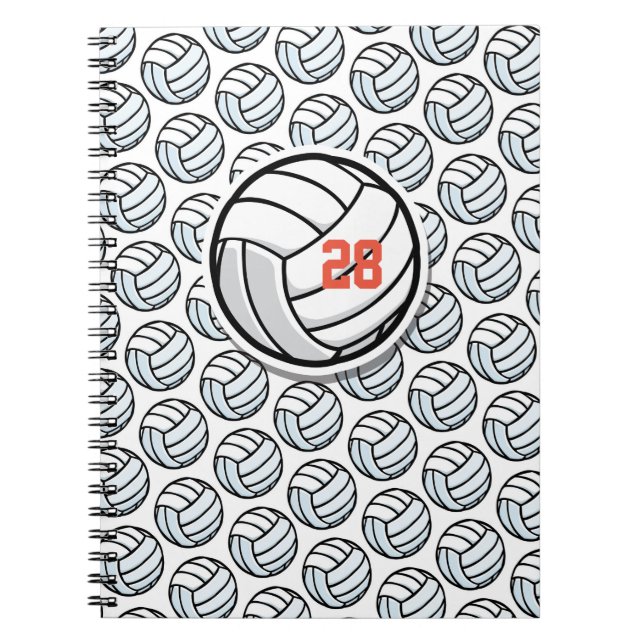 Carnet Volley-ball Blanc Black Custom Sports Team Custom  (Devant)