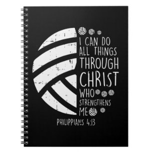 Carnet Volleyball je peux faire des choses Bible Verse Di
