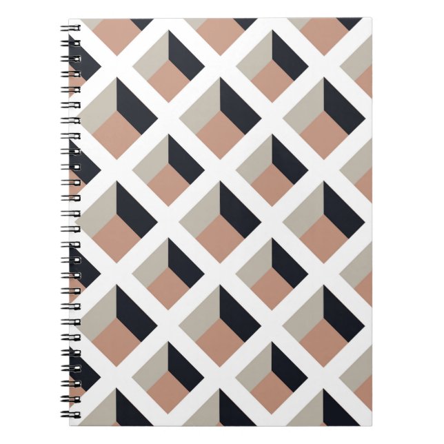 Carnet Volume de treillis blanc, arrière - plan brun. (Devant)
