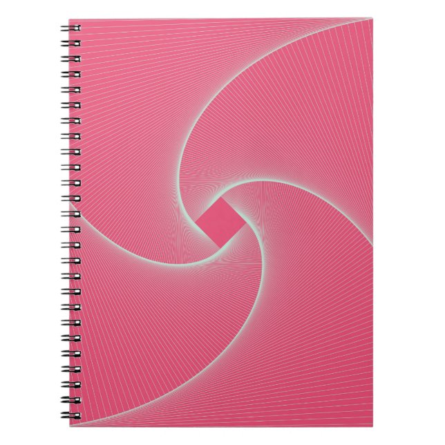 Carnet vortex carré en velours rose (Devant)