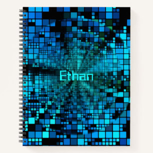Carnet Vortex matriciel bleu Personnalisé