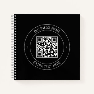 Carnet Votre code QR & Texte modifiable Noir & Blanc