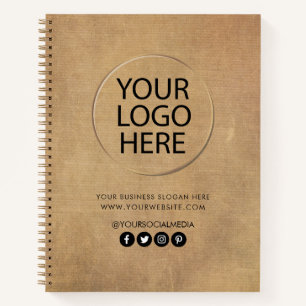Carnet Votre entreprise Logo et Entreprise de texte Marqu