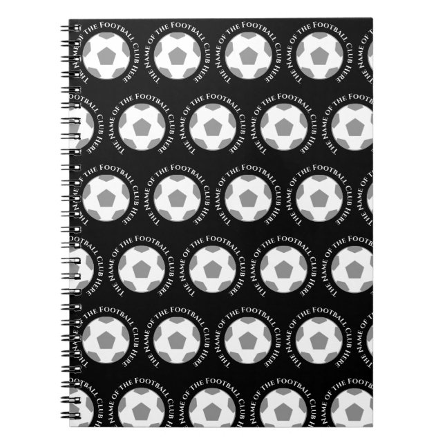 Carnet Votre équipe de football en noir et blanc (Devant)