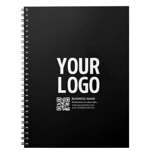 Carnet Votre logo avec code QR et texte modifiables  (Devant)