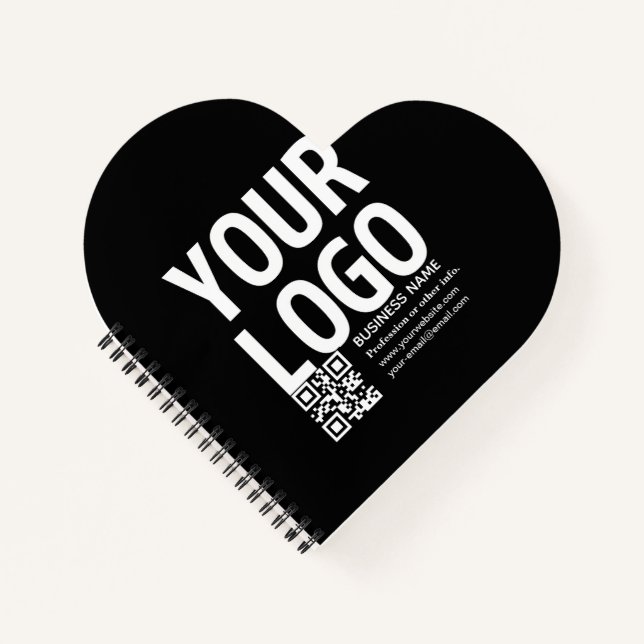 Carnet Votre logo avec code QR et texte modifiables  (Devant)